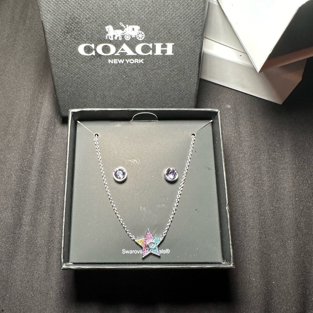 Coach necklace and earring set